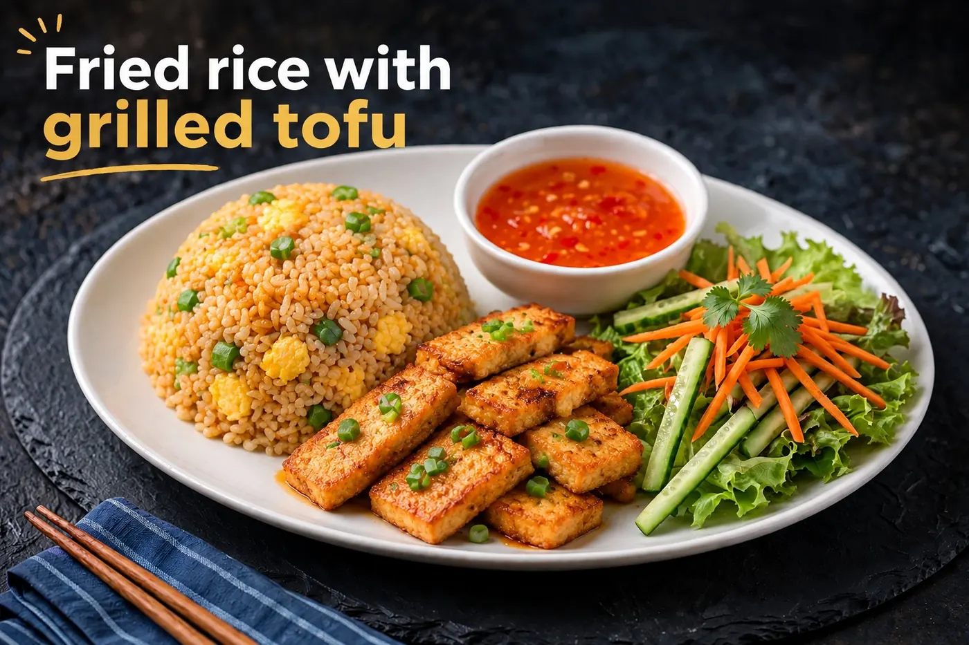 Fried Rice Grilled Tofu